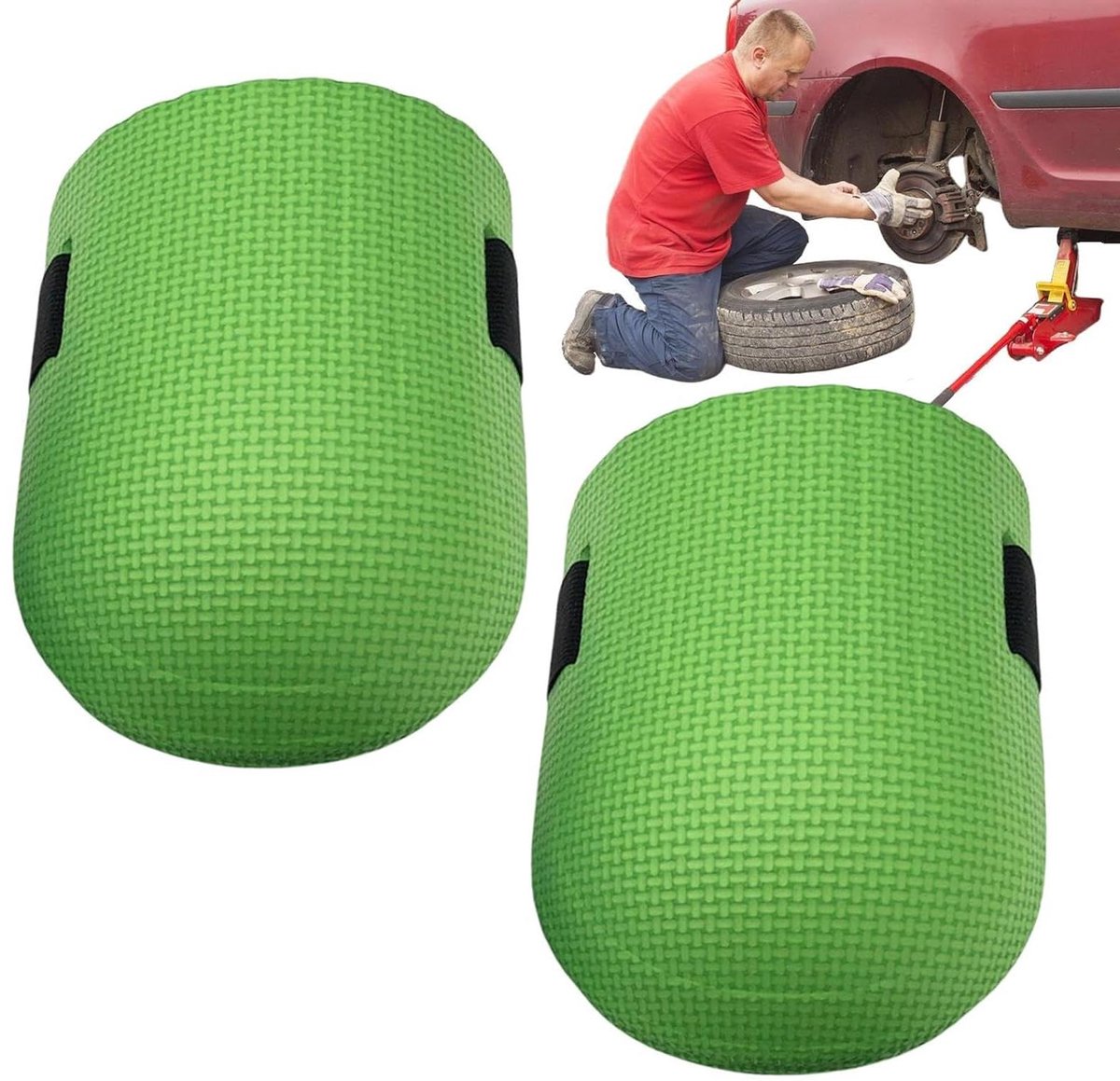 Kniebeschermers - Werkkussens - Klusjes Binnen Buiten - Ergonomisch Ontwerp - 19 x 16 x 11 cm - Groen