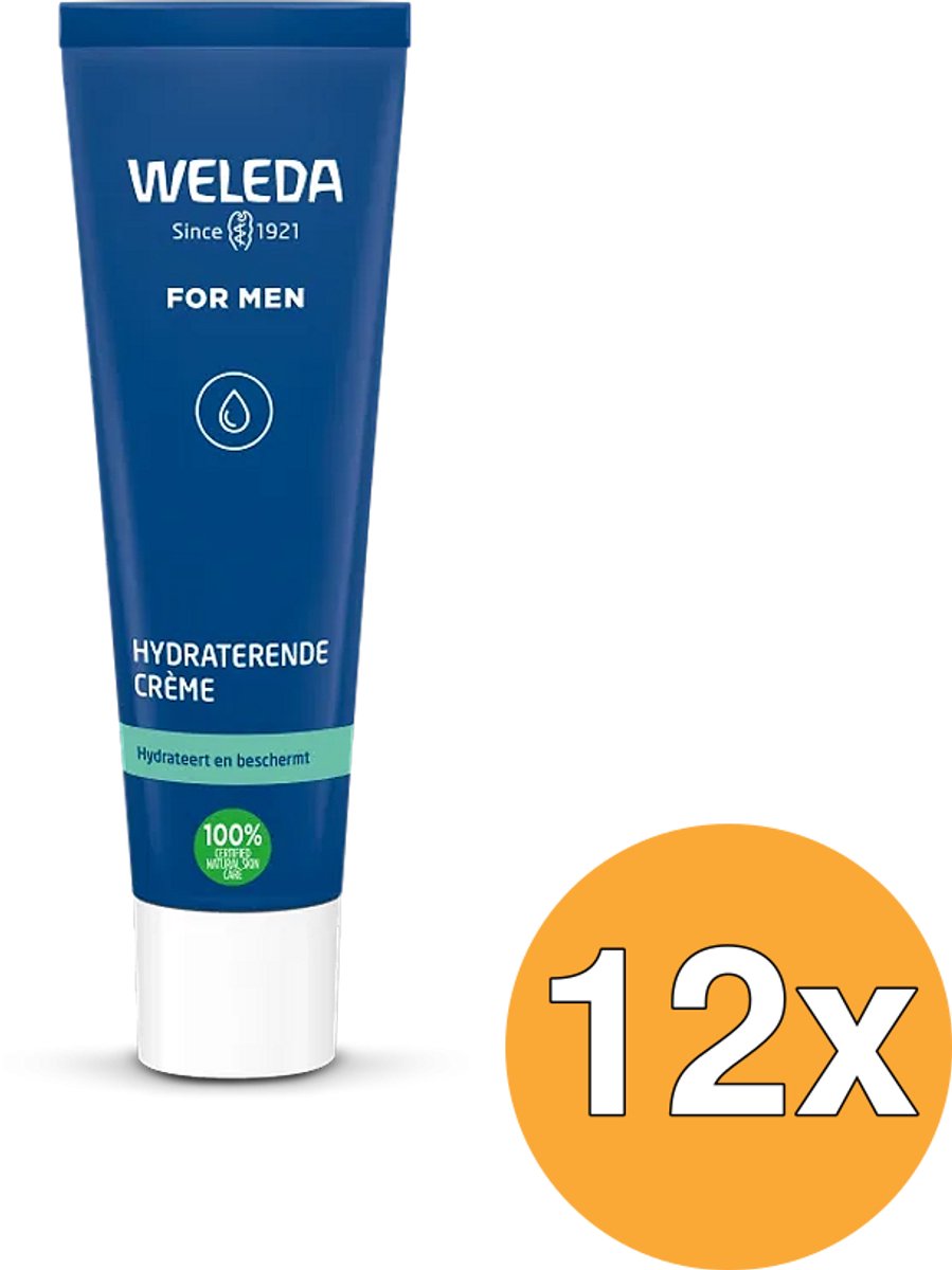 WELEDA - Hydraterende crème - Men - 30 ml - Voordeelverpakking - 12 stuks - Biologische verzorging - Natuurlijke ingrediënten