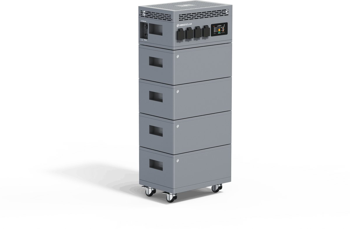 HEKO Solar Saga Thuisbatterij 11,1 kWh - Plug-in Batterij voor Zonnepanelen - Thuisaccu - Energieopslag - Noodstroom - Off-Grid - Plug & Play