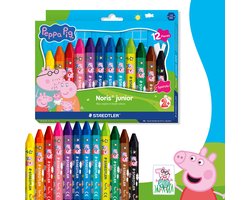 STAEDTLER Peppa Pig x Noris junior waskrijtjes - set 12 st