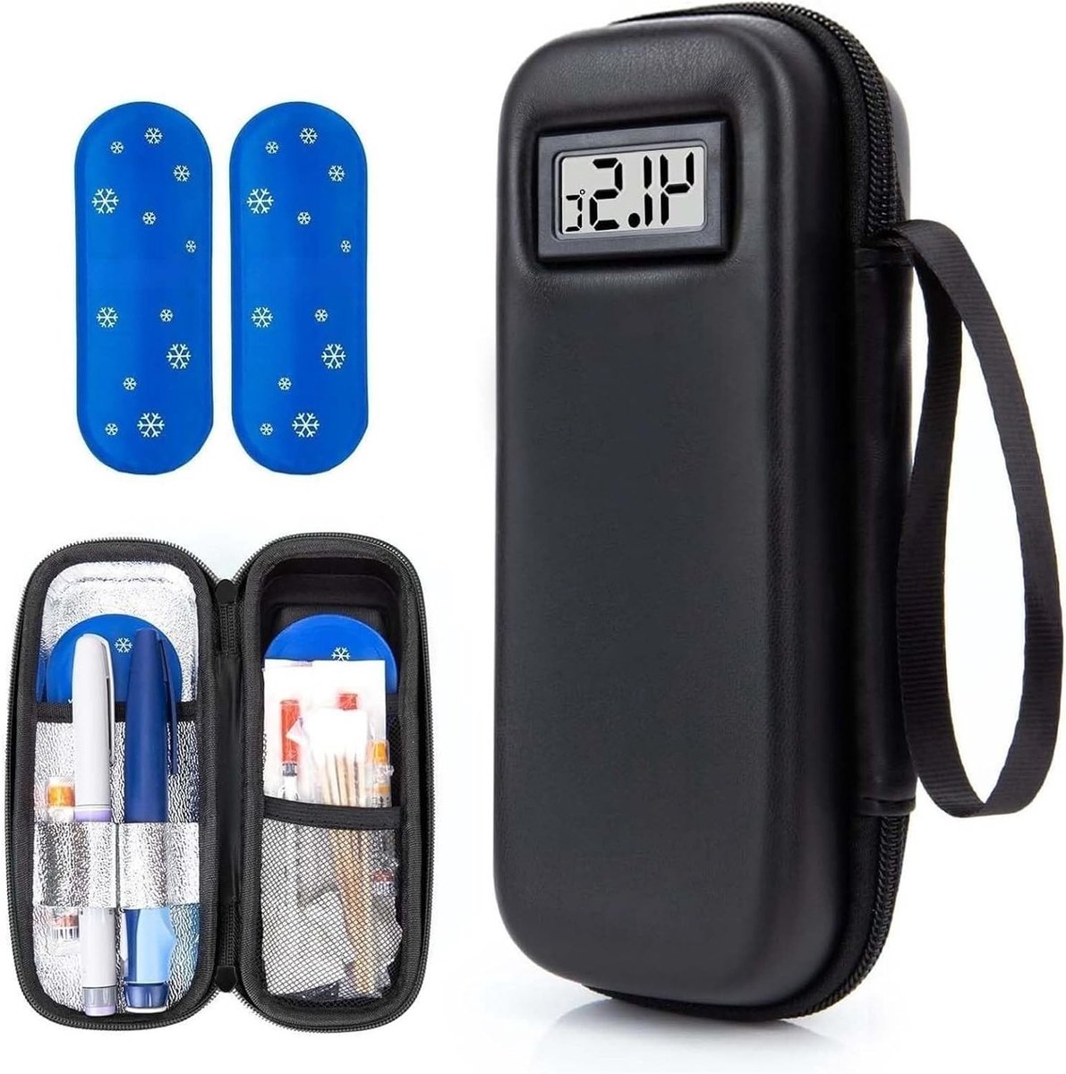 Dailygoods- Insuline Koeltas - Draagbare Koeltas - Medicijntas voor Reizen - Inclusief 2 Koelblokken - Thermobox - Waterdicht en Duurzaam