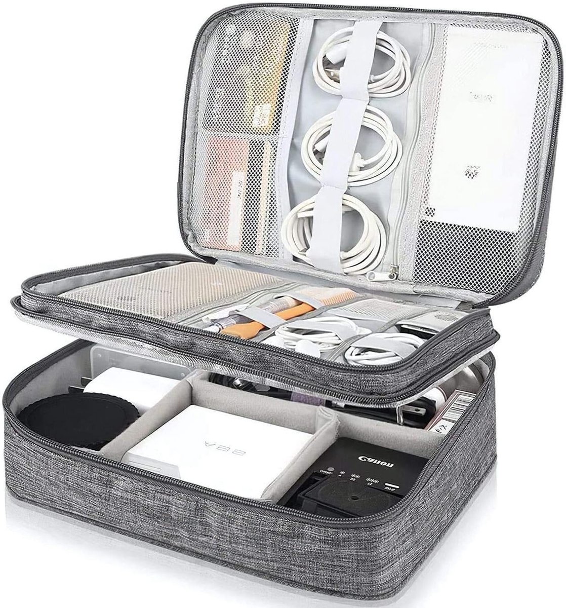 Draagbare Waterdichte Organizer voor Kabels, USB-Sticks en Geheugenkaarten - Multifunctionele Reistas voor Elektronische Accessoires