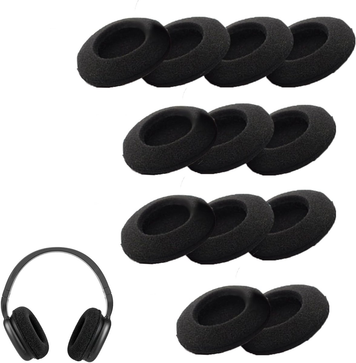 6 Paar Vervangende Oorkussens – Zachte Schuim Oorkussens voor PC Gaming, Comfortabel en Ademend, Eenvoudig te Installeren en Geschikt voor Diverse Modellen