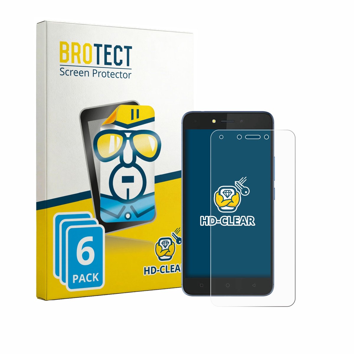 BROTECT - Screenprotector voor Tecno Pouvoir 1 - Folie Beschermfolie transparant 6 Stuks