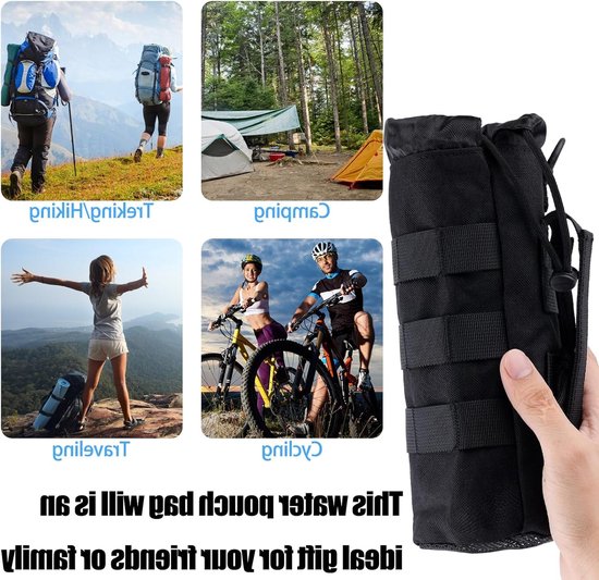 2 Stuks Molle Waterfles Houder, Praktische Draagtas voor Outdoor Camping en Wandelen, Duurzaam 1000D Nylon en Multifunctioneel Ontwerp — afbeelding 4