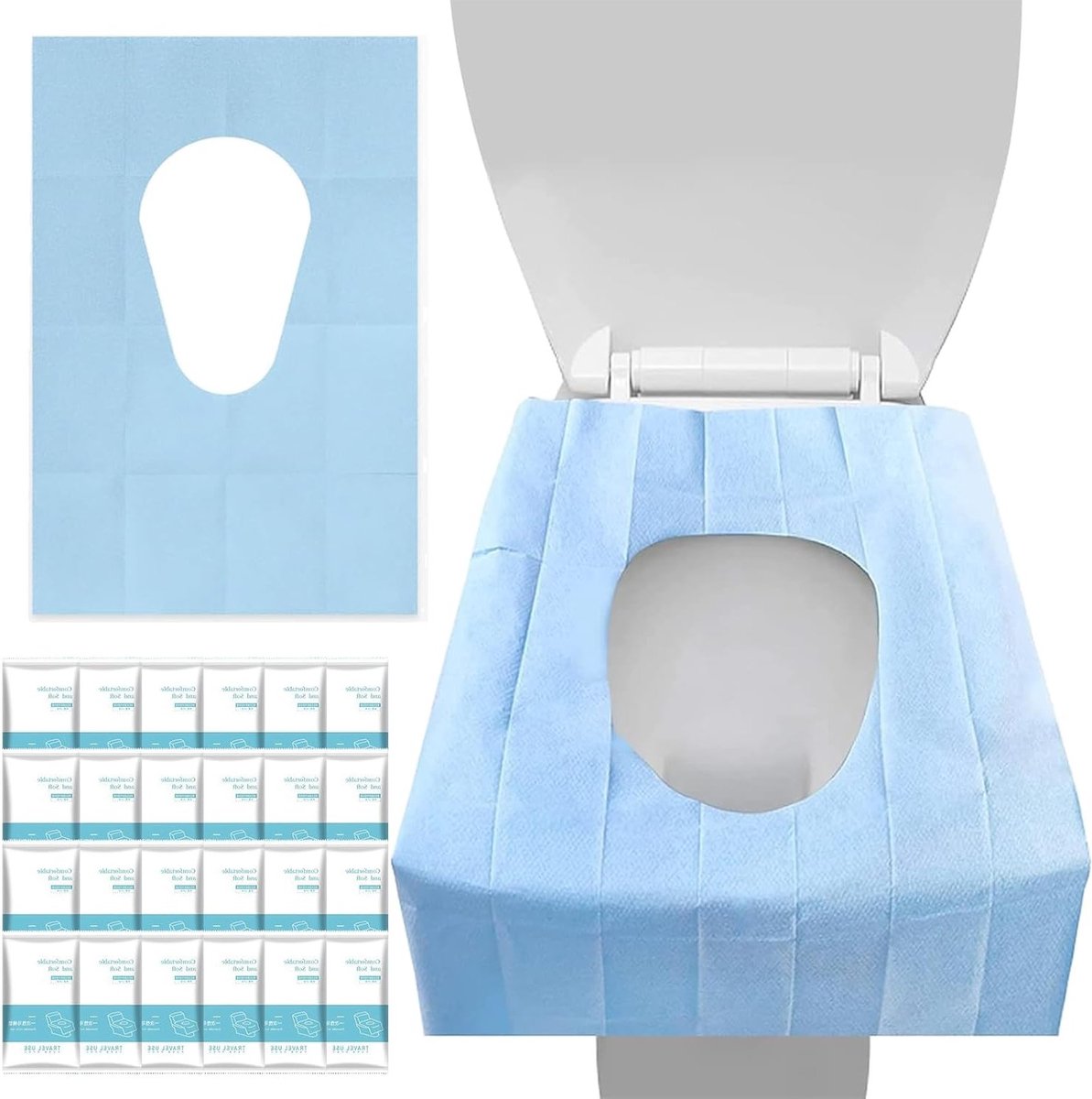 30 Wegwerp Toilet Covers voor Kinderen en Volwassenen - Ideaal voor Reis, Potty Training en Hygiëne