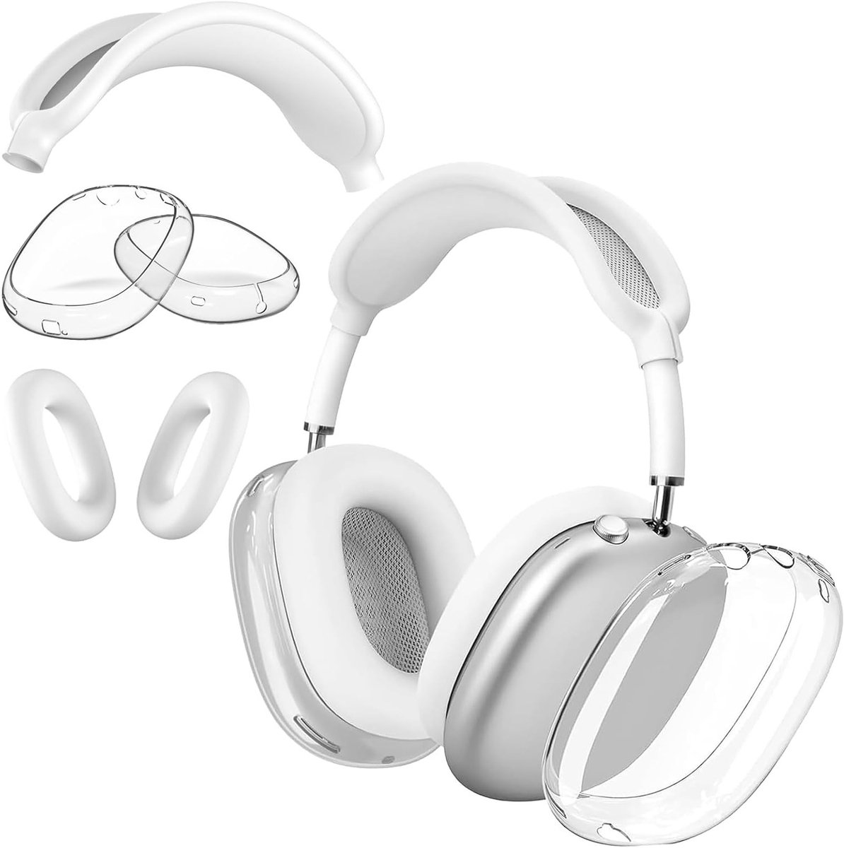 Duurzame en Transparante Oorbescherming voor Hoofdtelefoons, Anti-Kras TPU Case, Accessoires voor AirPods Max en Vergelijkbare Modellen
