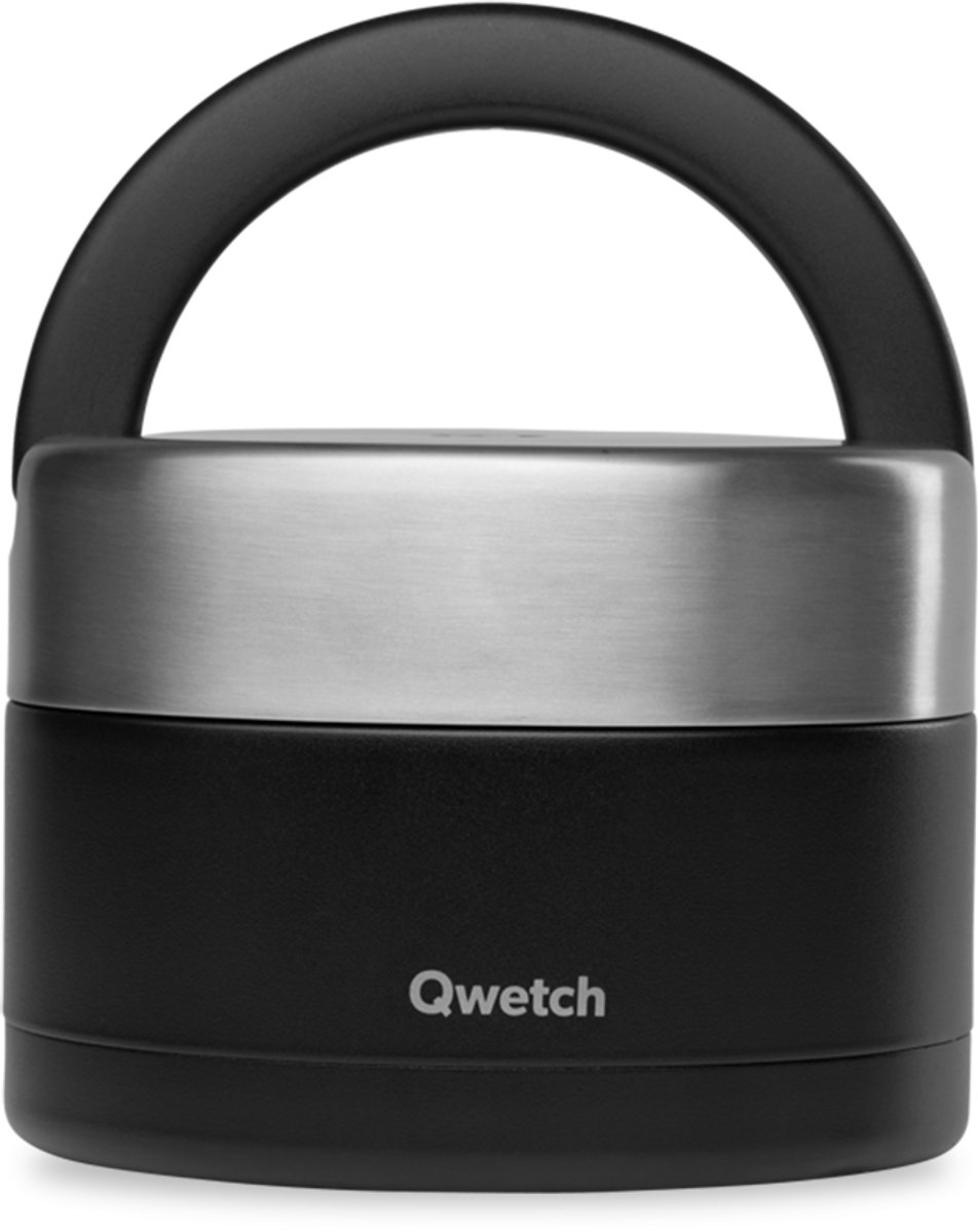 Qwetch - Boîte repas poignée isotherme - Matt Noir- 650ml