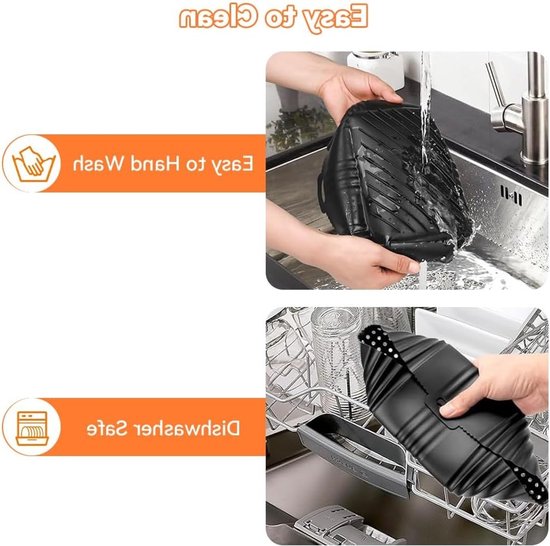 Set van 2 Herbruikbare Siliconen Airfryer Liners, Ideaal voor Koken, Bakken en Grillen in Airfryer van Merkloos — afbeelding 2