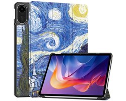 Tablet Hoes Geschikt voor Xiaomi Redmi Pad 2 | Book Case met Standaard | Kunstlederen Beschermhoes | Tri-fold | Sterren Nacht Print