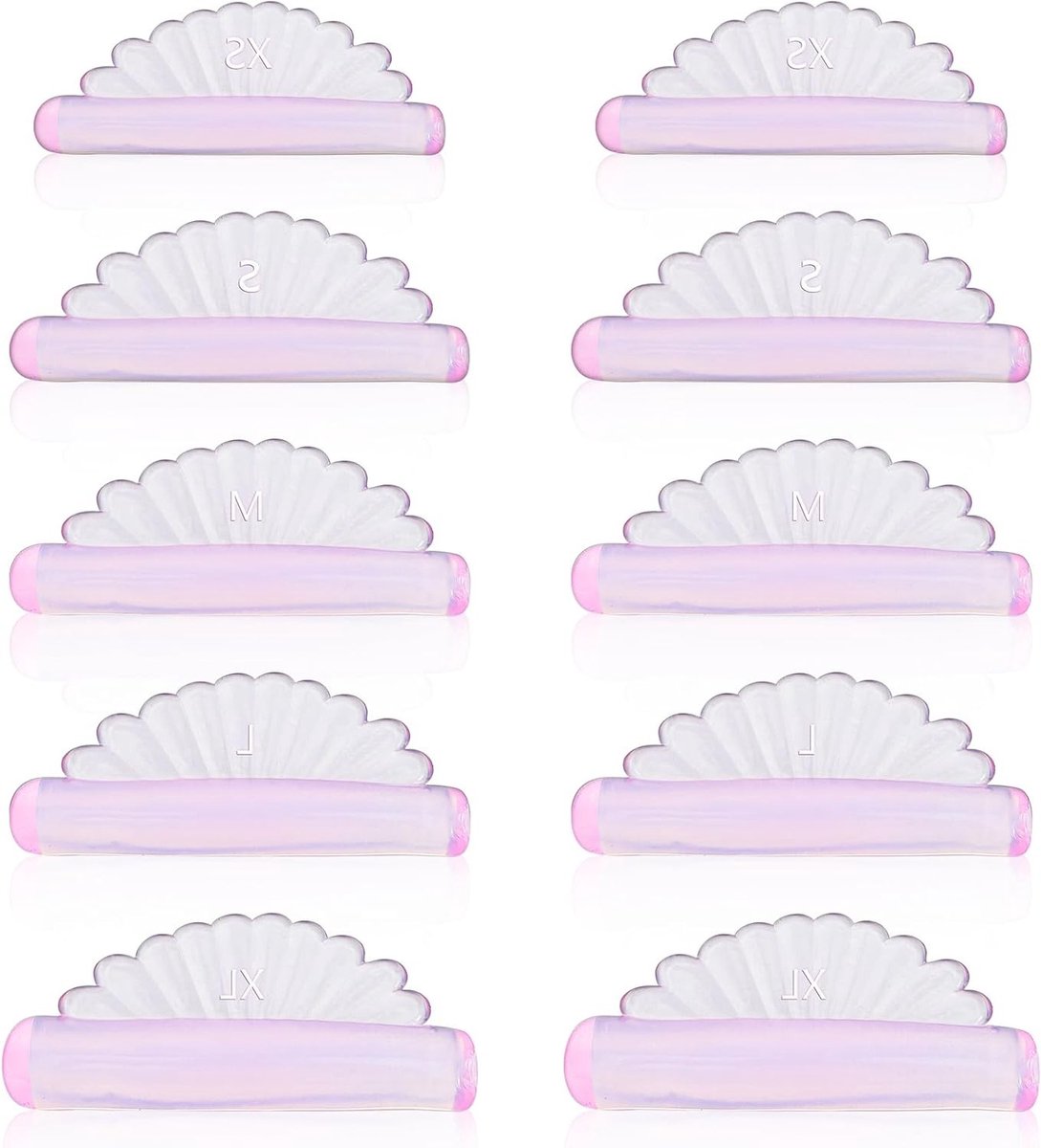 Set van 10 Zelfklevende Wimperlifting Pads in 5 Maten - Roze Siliconen Herbruikbare Wimperlifting Pads voor Thuis en Salongebruik