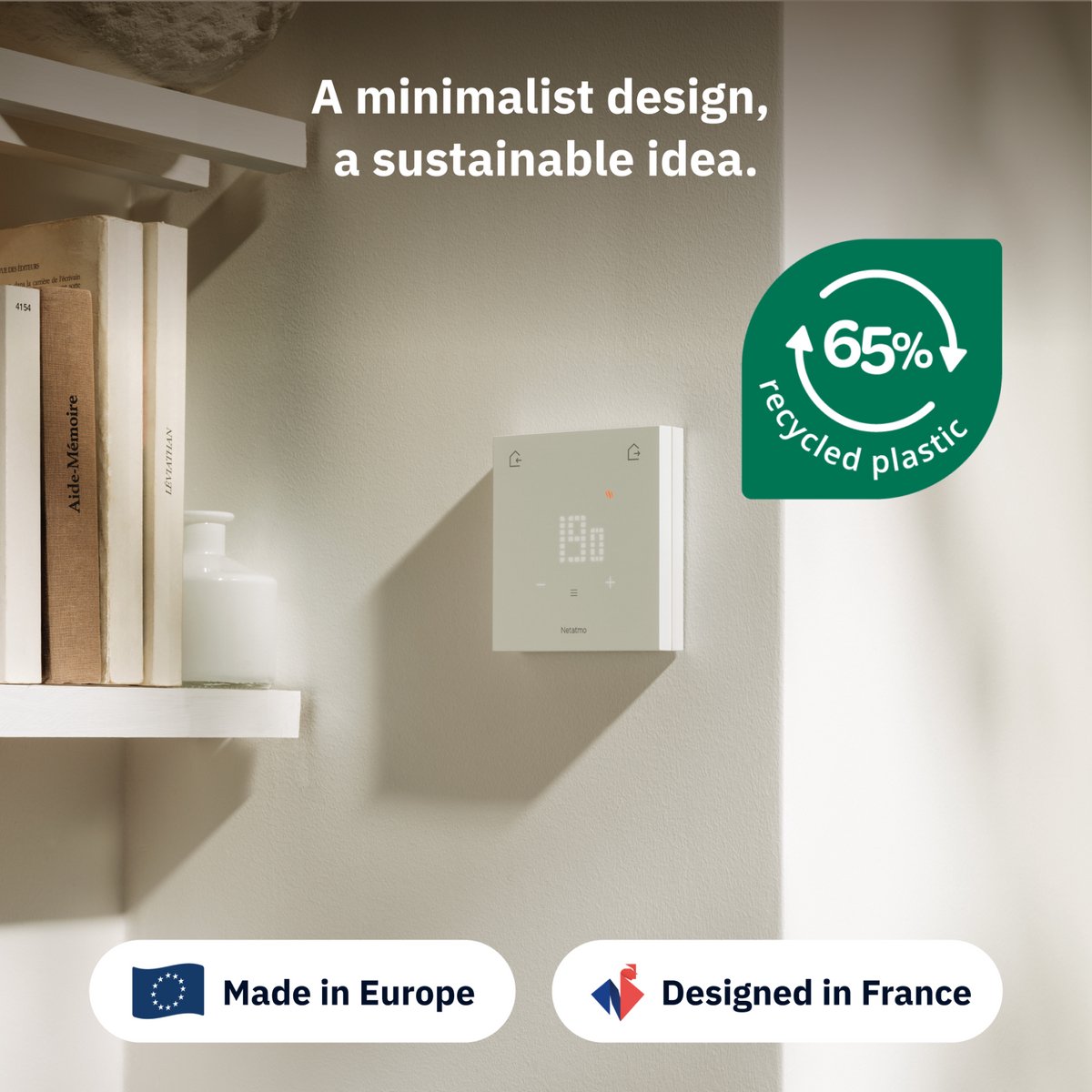 Netatmo Slimme Thermostaat ORIGINAL – Bedrade Smart Thermostaat – App Bediening, Energiebesparing & Verbruiksinzicht – Matter Compatibel – Werkt met Apple Home, Google Home, Alexa – Wit thumbnail 6