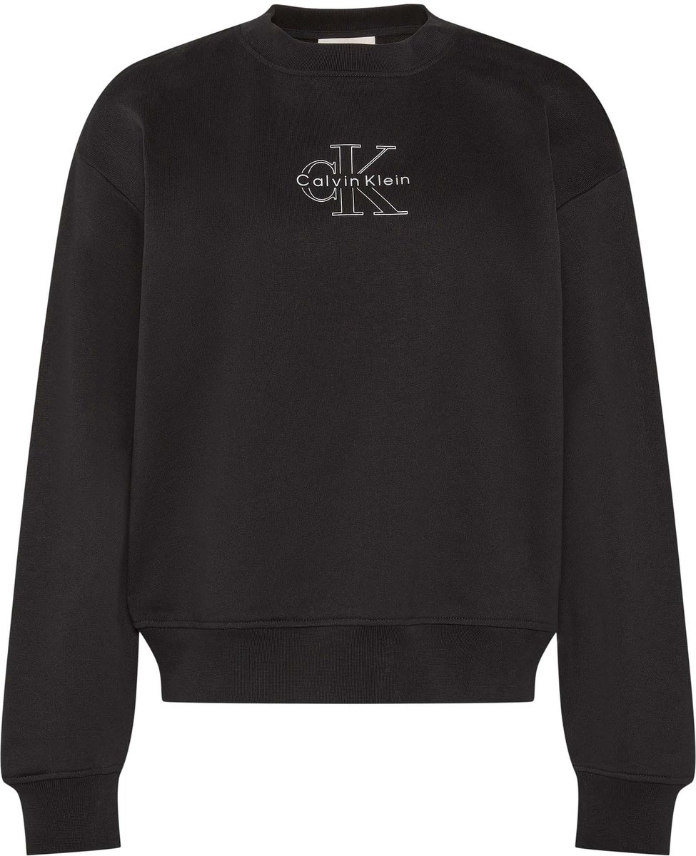 Ck Jeans Ls Ck Foil Crew Swea Sweatshirt Fashion Wear Vrouwen Zwart