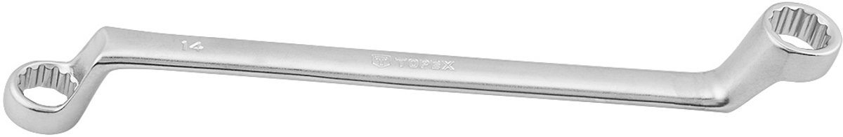 Topex - Gebogen Ringsleutel - 14 x 15 mm - Chroom-Vanadiumstaal
