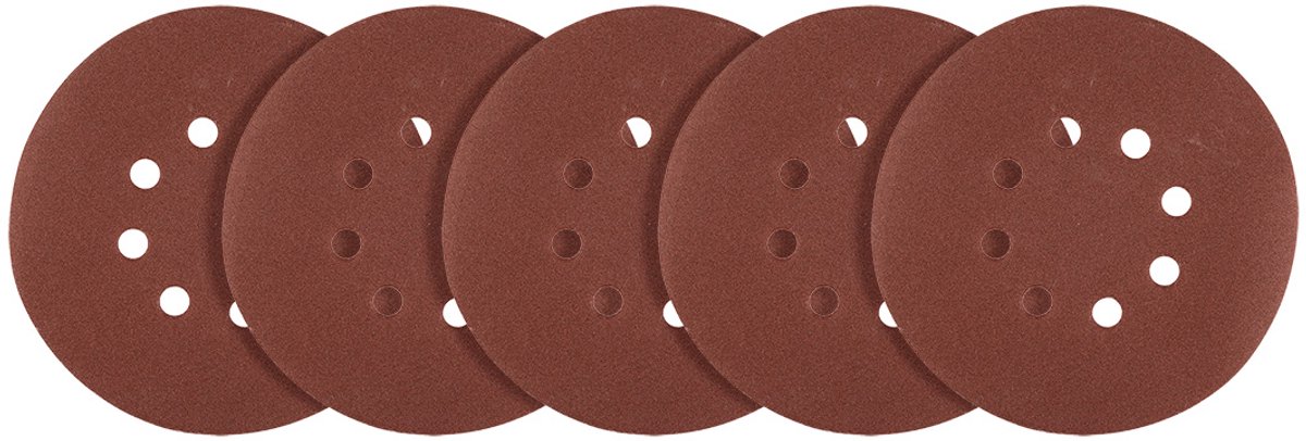 Graphite 58T281 - Schuurkringen met Klittenband - 150mm - P180 - 5 stuks - 8 Gaten
