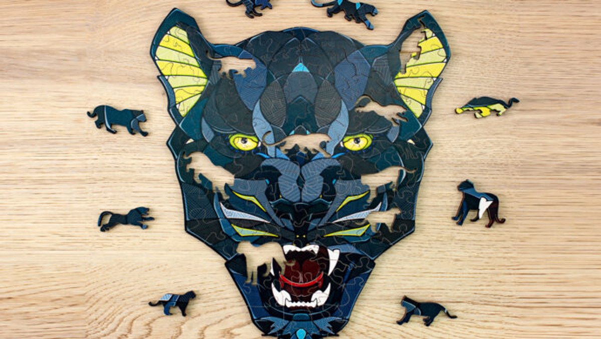 Eco Wood Art Houten Legpuzzel Panter - Puzzel Volwassenen - Dierenpuzzel - Hout