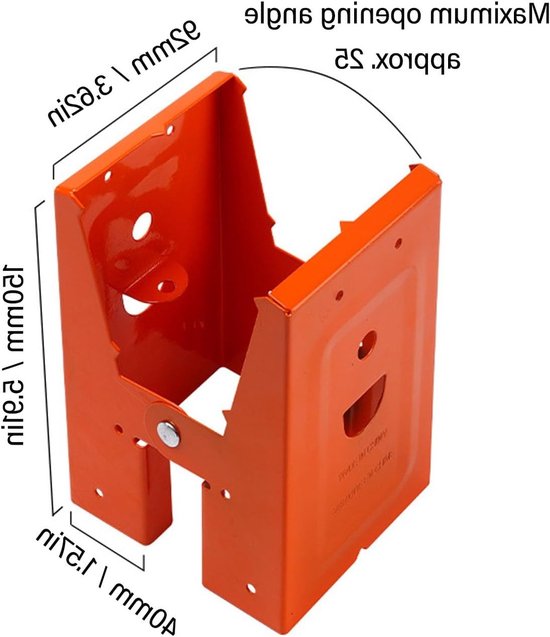 Verstelbare Zaagpaal Beugels voor Houtbewerking - 2 Stuks, 37 x 90 mm, 25° Opening Hoek, Ondersteuning voor Meubels en Decoratie — afbeelding 5