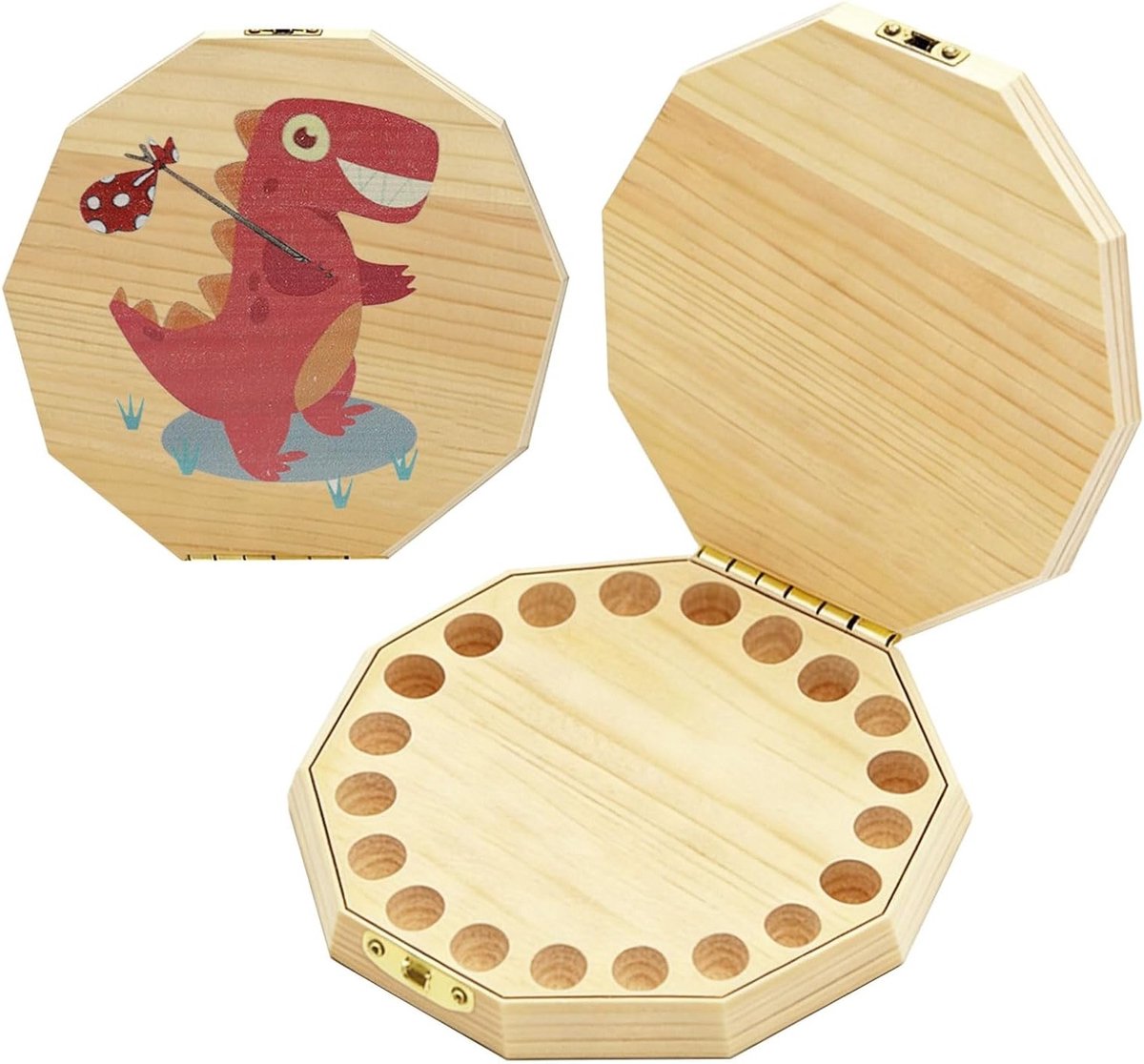 Houten Melktanddoos voor Kinderen, Bewaarbox voor Melktanden, Tandendoosje voor Meisjes en Jongens, Perfect als Cadeau voor de Tandfee
