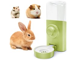 600 ml drinkfles voor kleine knaagdieren – Hangende druppelvrije waterdispenser groen – Automatisch geschikt voor konijnen, cavia's, chinchilla's en egels