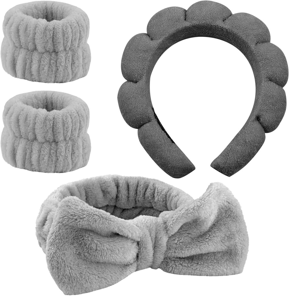Set van 4 Haarbanden voor Gezichtsreiniging, Huidverzorging en Make-up - Ideaal voor Yoga, Sport en Douche