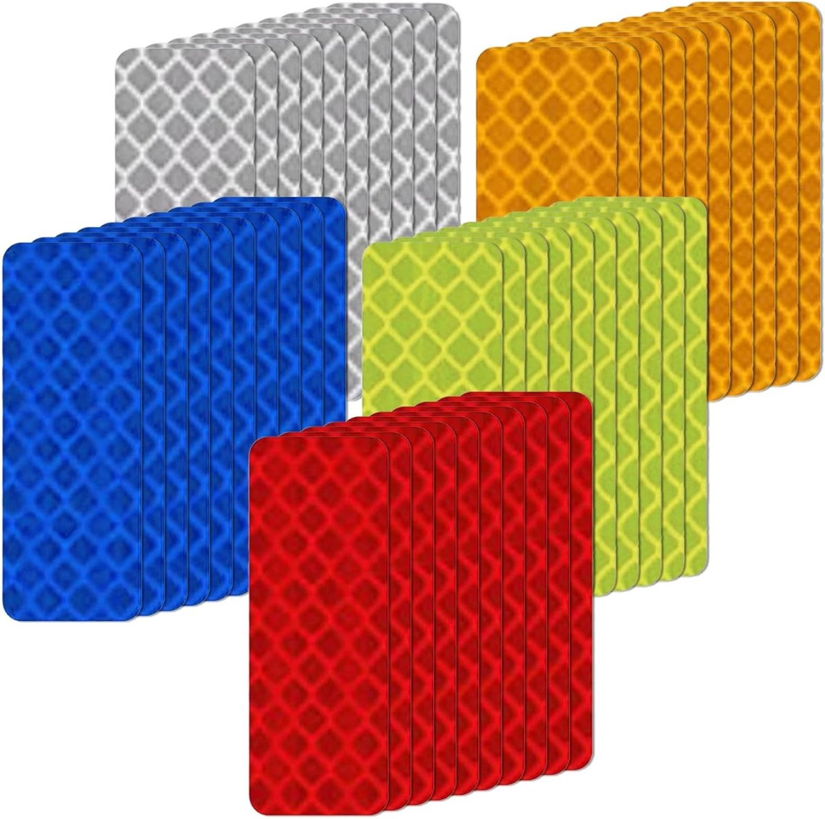 50 stuks zelfklevende waterdichte reflecterende tape 3 x 8 cm voor fiets, motor en scooterhelmen