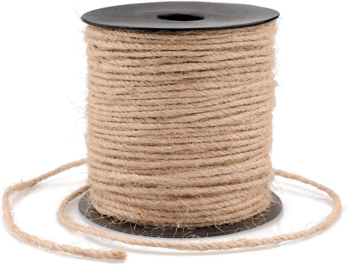 Jute tuintouw van 100 meter, 3mm dik, ideaal voor verpakking en tuinprojecten