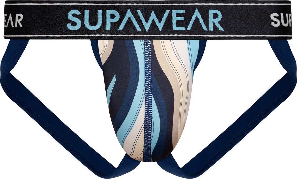 SUPAWEAR Sprint Jockstrap Woody Blue - MAAT L - Heren Ondergoed - Jockstrap voor Man - Mannen Jock