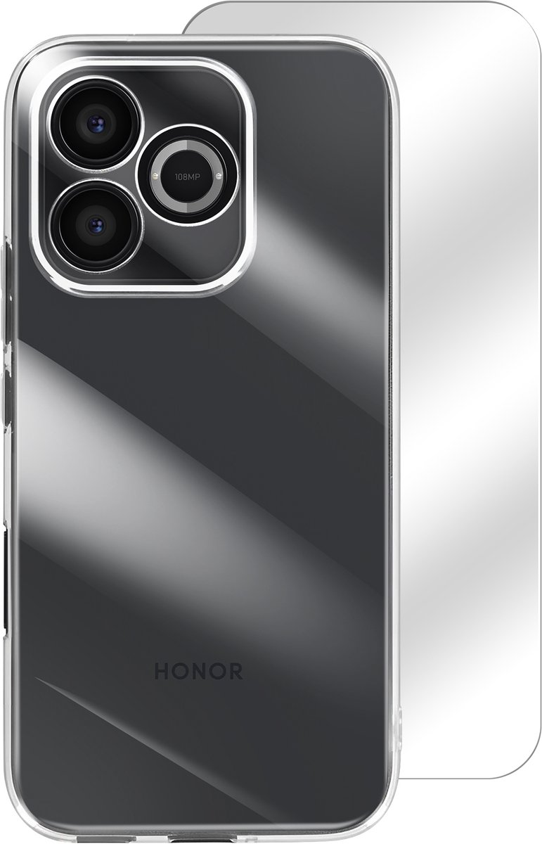 Mayaxess, Hoesje voor Honor 600 Lite met Gehard Glas Schermbescherming, Transparant