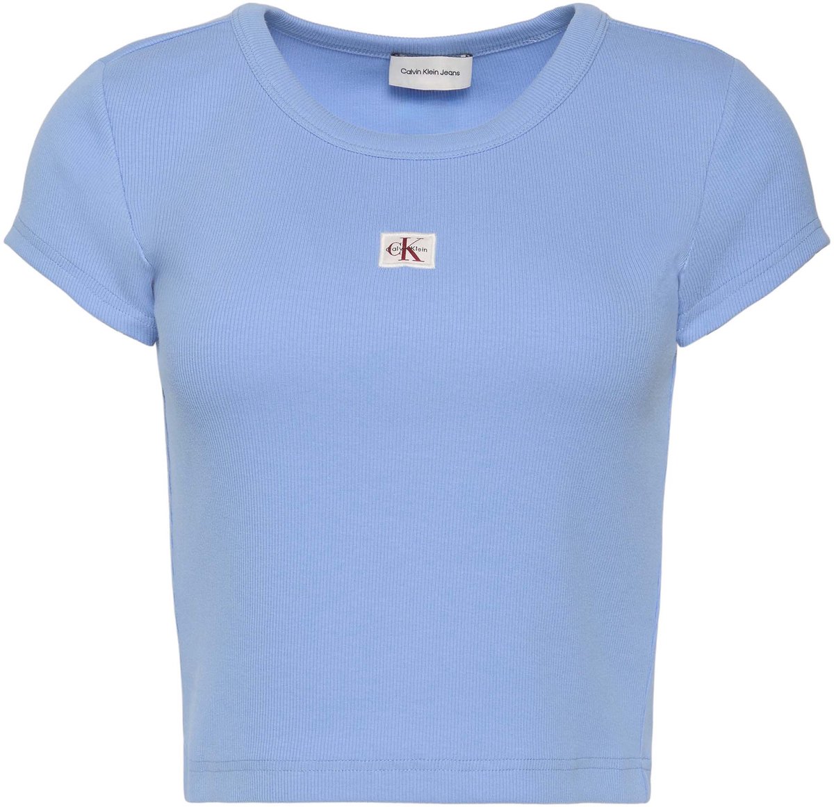 T-Shirt Ck Jeans Geweven Label 2X2 Baby Fashion Wear Vrouwen Blauw