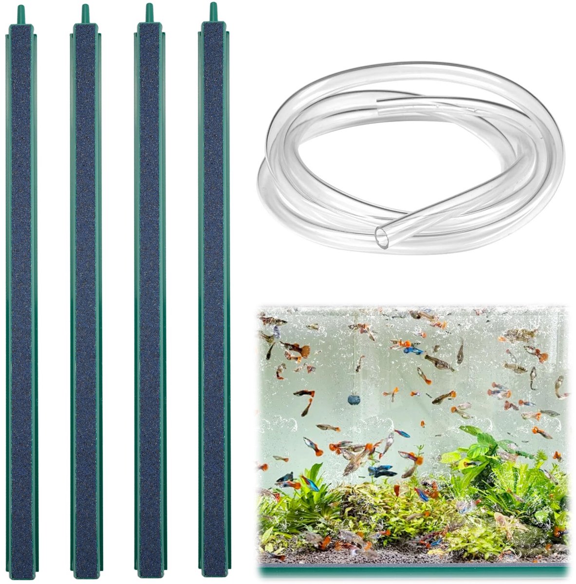 carmdering - Aquarium Luchtsteen - Beluchtingssteen - Zandsteen Diffusor - Nano-Luchttechnologie - Fijnbelletjes Effect - Natuurlijke Zandsteen - Duurzaam En Niet-Toxisch - Optimale Zuurstof Voor Vissen - 4 Stuks