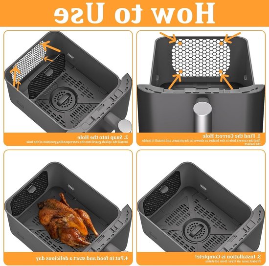 2 x Silicone Spatbescherming voor Airfryer en Multikoker, Hittebestendig en Duurzaam Siliconen Accessoire van Merkloos — afbeelding 5