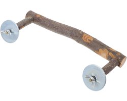 Beugel voor vogels met zitstokken en speelstand, houten accessoires voor papegaaien en kooivogels