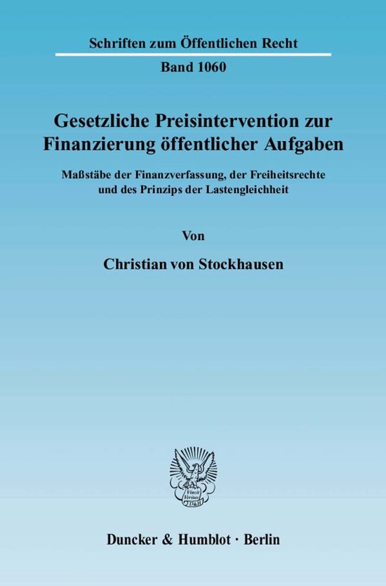 Gesetzliche Preisintervention zur Finanzierung öffentlicher ... - cover