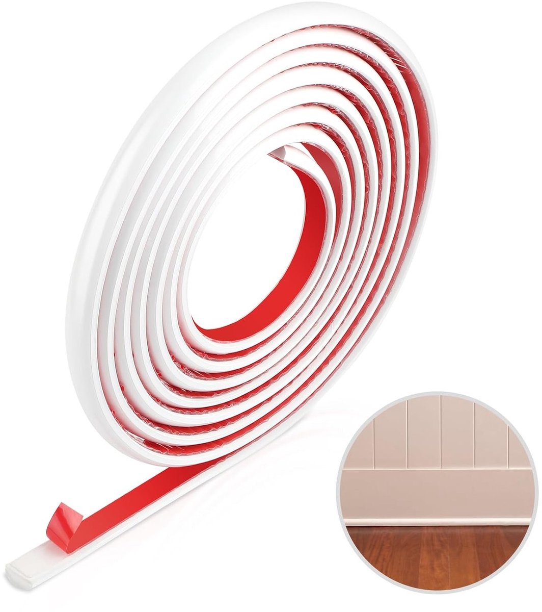 Flexibele Zelfklevende Decoratieve Strip van 3 m voor DIY Fotolijsten en Meubeldecoratie (Wit) - Perfect voor Plafond- en Wandtoepassingen