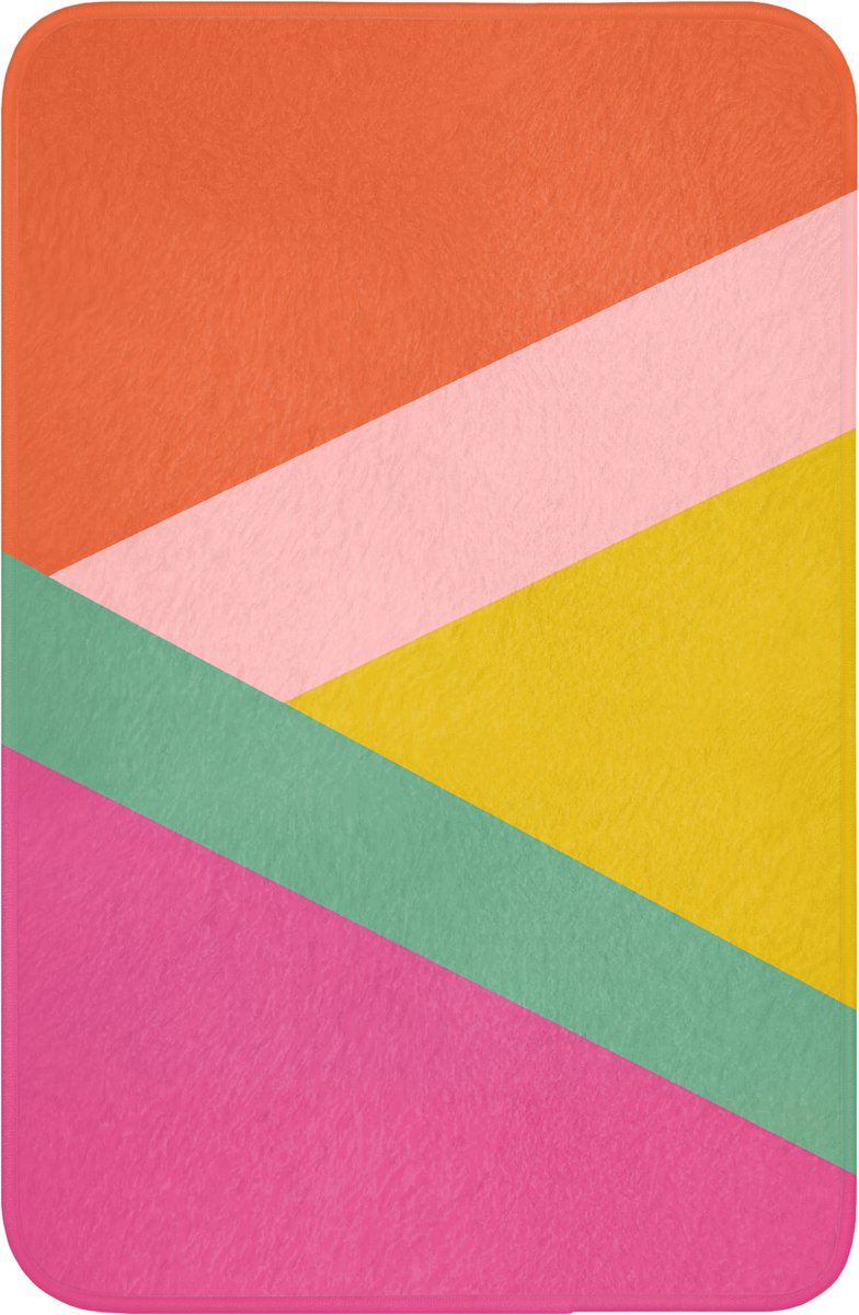 WC mat 40x60 cm - Antislip - Driehoeken - Kleurrijk - Abstract - Toiletmat - Vloermat - Do