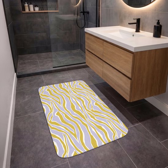 Badmat 60x90 cm - Antislip - Zebra - Modern - Meerkleurig - Badmatten voor badkamer - Badkamermat - Douchemat - Badkamer mat