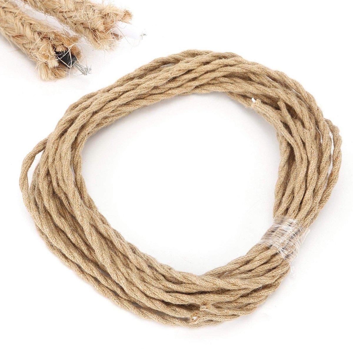 Dailygoods - Dailygoody - Vintage Jute Touw Electriciteitsdraad 5m - DIY Chandelier Lichtkabel