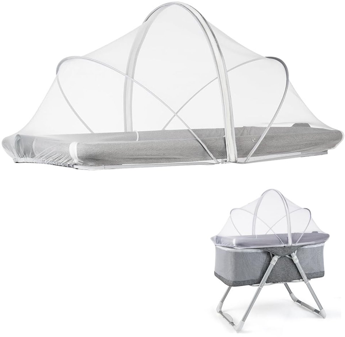 Dailygoods - Klamboe voor Babybed met Ritssluiting voor Insectenbescherming