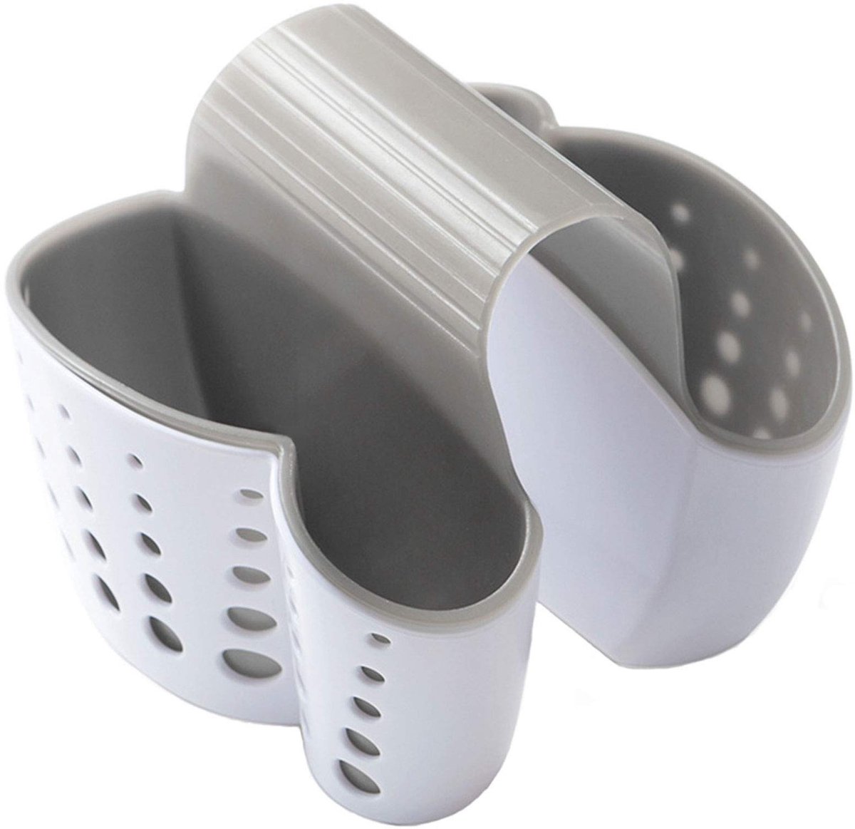 Dailygoods - Dailygoody - Caddy gootsteenorganizer - Keukengereihouder - Ruimtebesparend ontwerp - Wit - Sponshouder - Perfect voor keuken en badkamer - 1 stu