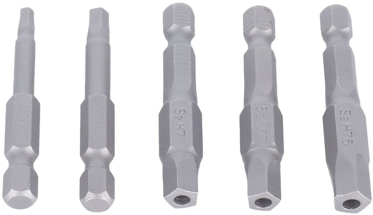Dailygoods - Dailygoody - Magnetische Vijfhoekige Schroevendraaier Bits - Duurzame Schroevendraaier Bit Set - 5 Stuks - Geschikt voor Elektrische Schroevendra