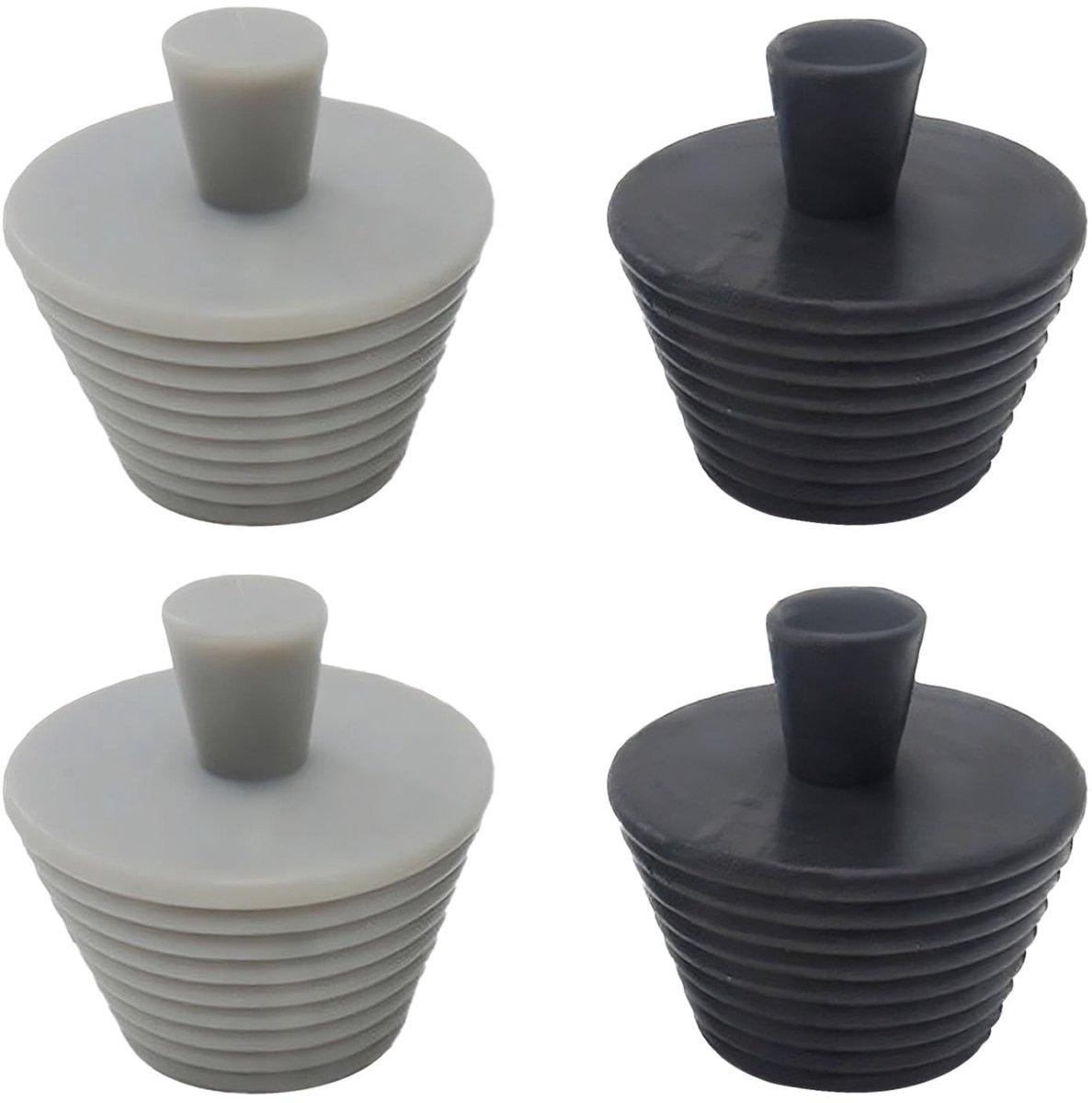 Dailygoods - Dailygoody - Siliconen afvoerstop - Universele wastafelstop - Zacht en duurzaam - Zwart en grijs - Waterdichte afvoerplug - Geschikt voor keuken