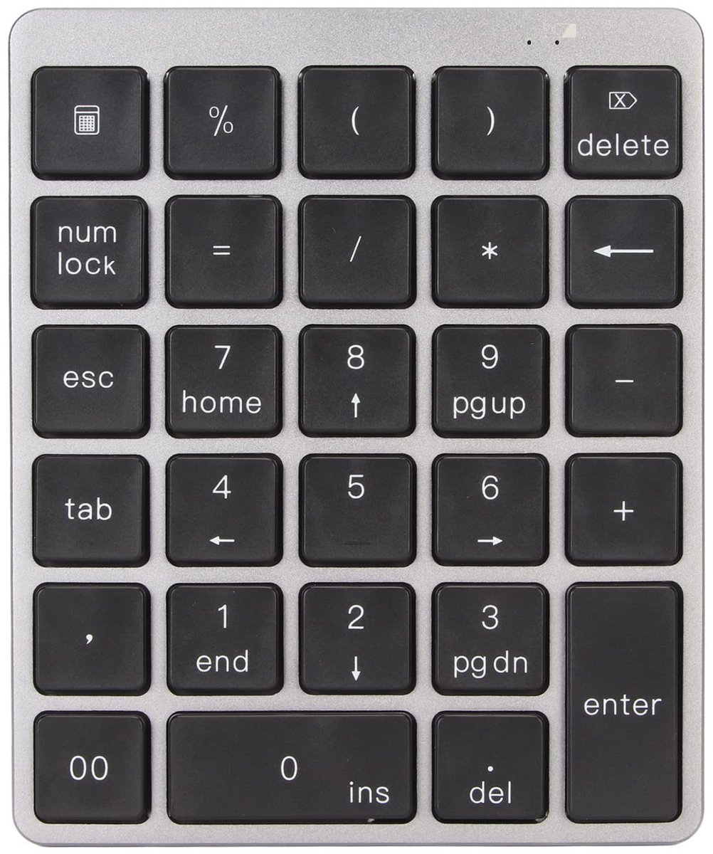 Dailygoods - Dailygoody - Bluetooth-numeriek-toetsenbord - Draagbaar toetsenbord - Ultradun ontwerp - Donkergrijs - Extern numeriek toetsenbord