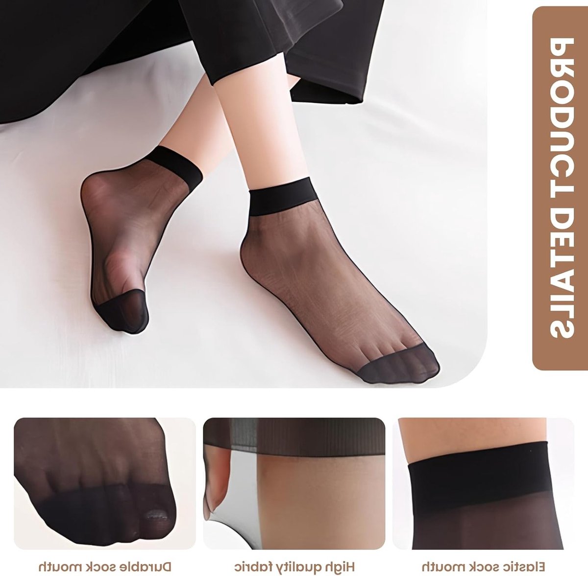 20 Paar Dames Nylon Kousen, 15 Denier Transparante Kousen, Sexy En Comfortabele Ankle Socks