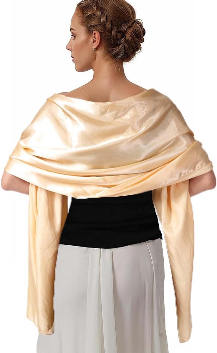 Stijlvolle chiffon sjaal voor dames, perfect voor ceremonies, bruiloften en avondjurken, comfortabel en huidvriendelijk, extra groot en breed