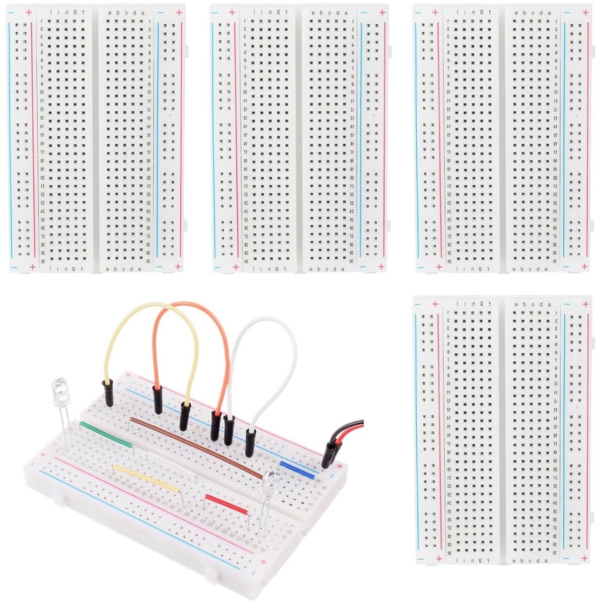 Set van 4 Breadboards voor Prototype Projecten, Solderloze PCB's, Geschikt voor Arduino en Raspberry Pi, Ideaal voor DIY Elektronica en Prototyping