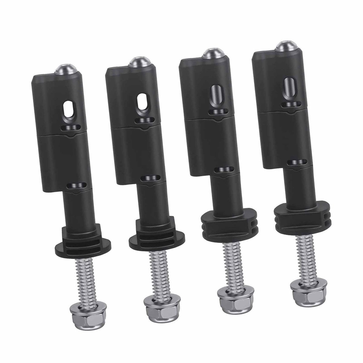 Dailygoody - Montagekit - Diefstalbeveiliging - 4-delige set - RVS - 360° Draaiend Scharnier - Robuust ontwerp - Geschikt voor MAXTRAX MKII - Grijs