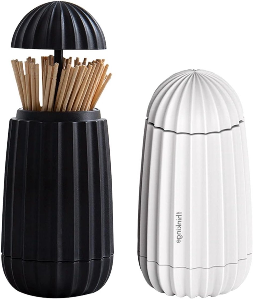 Automatische Tandenstoker Dispenser en Houder - Plastic Drukmechanisme voor Thuis en Restaurant, Ideaal voor Tandenstokers en Wattenstaafjes