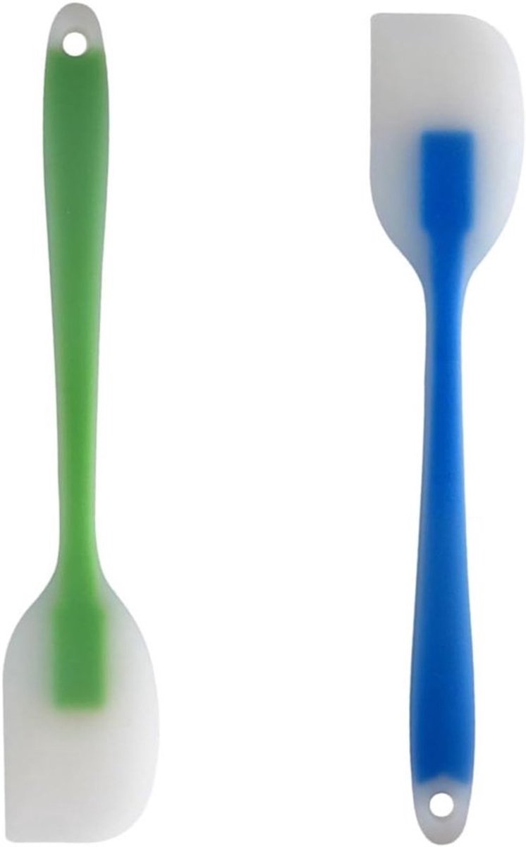 Siliconen spatels - veelzijdig en hittebestendig - 2 stuks - groen-blauw - siliconen