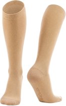 KANGKA® Compressiekousen 20-30 mmHg - Hardlopen Steunkousen maat S (35-37) - Compressie sokken Vliegtuig - Beige