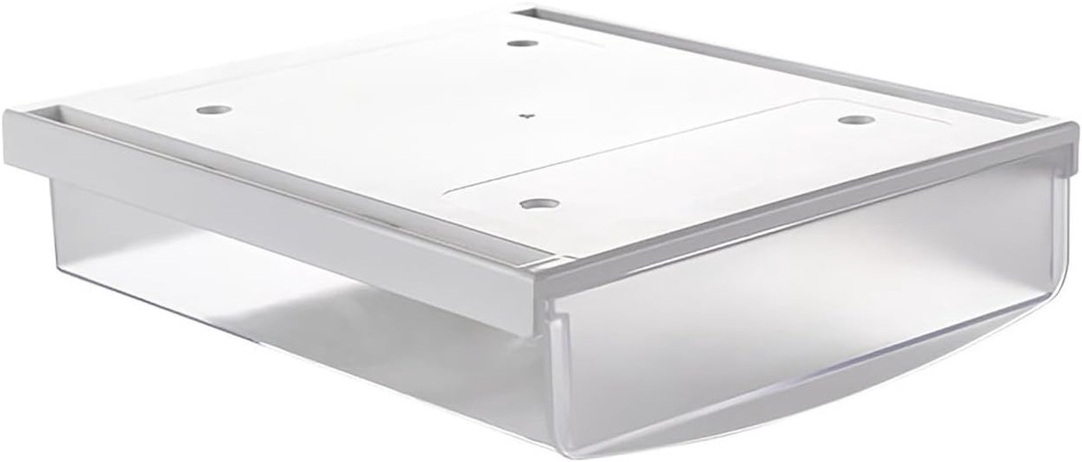 Base Desk Organizer met Zelfklevende Lades - Verborgen Onderbouw Opbergdoos voor Bureau Accessoires, Pennen en Kantoorbenodigdheden - Matte Transparante Afwerking